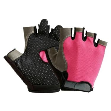 Imagem de Luvas De Meio Dedo Para Academia Fitness Antiderrapante Mulheres Homens Ciclimo Luva(Luva Rosa XL)