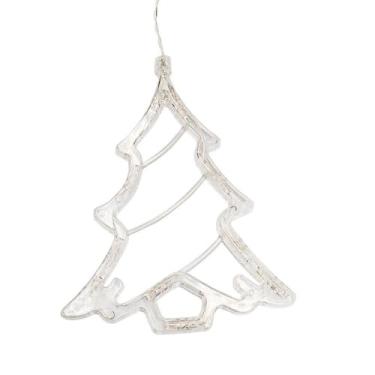 Imagem de Cascata de Símbolos Natalinos com 120 LEDs Branco Quente, 8 Funções, 2,5m, Estrelas, Sinos, Renas, Árvores, 127V