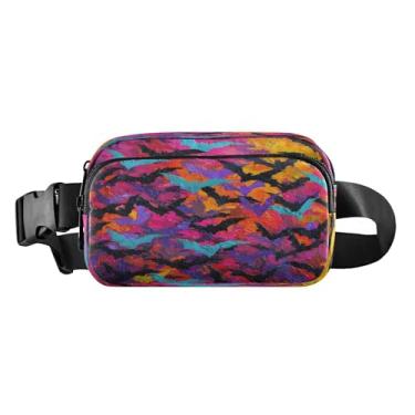 Imagem de CEBUGI Pochetes de caminhada para homens e mulheres, pochetes coloridos modernos resistentes à água com cinto ajustável para treino, viagem, corrida