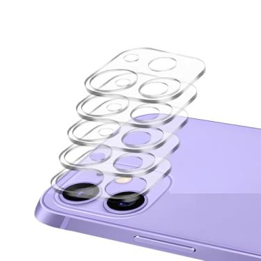 Imagem de Pacote com 5 protetores de lente de câmera para iPhone 11 e iPhone 12 Mini, Ultra HD, vidro temperado, dureza 9H, antiarranhões, compatível com capas, fácil de instalar [Sem afetar fotos noturnas]