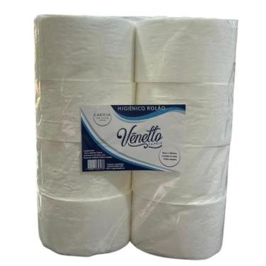 Imagem de Papel higienico rolao caricia 10cmx300mts com 8 rolos vênetto papéis