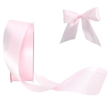 Imagem de HYSSINOWRAP Fita de cetim decorativa para embrulho de presente, 2,5 cm de largura, várias cores disponíveis (165-rosa, 1-1/5.1 cm)