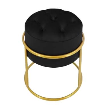 Imagem de Pufes Para Sala Decoração Moderna Estilo Industrial puff redondo para Ambientes Lounge e Decoração(Preto,Preto)