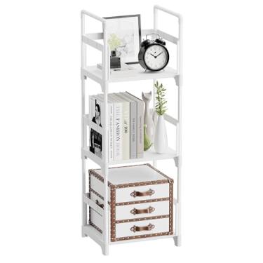 Imagem de FIDUCIAL HOME Estante de livros pequena de 3 camadas, branca, para crianças, mini organizador de armazenamento de livros curto, fácil de montar, resistente