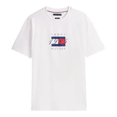 Imagem de Camiseta Tommy Hilfiger Linear Flag Graphic Tee Branco-Masculino
