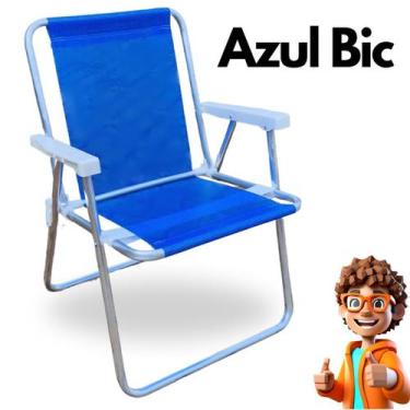 Imagem de Cadeira de Praia Alta em Alumínio Tecido Sannet Liso Até 120Kg - Essen