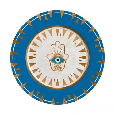 Imagem de Jogo 8 Pratos Sobremesa Olho Grego Cerâmica Alleanza 1ªl