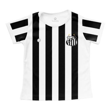 Imagem de Camisa Bebê Santos Baby Look Listrada Oficial