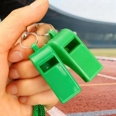 Imagem de Apito de árbitro de competições esportivas profissionais com cordão para uso ao ar livre alto decibel portátil apito de sinal de resgate (verde)