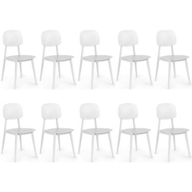 Imagem de Kit 10 Cadeiras Itália Para Sala/cozinha Em Polipropileno - Branco