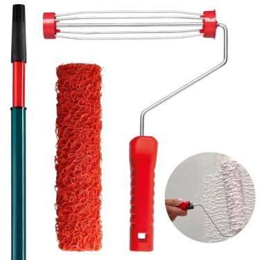 Imagem de Garfo De Pintura 23Cm + Rolo Textura + Cabo Extensor 2M