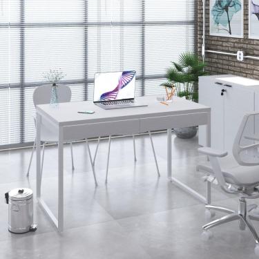 Imagem de Mesa Office 120x60x75cm C/02 Gavetas Kuadra Branco Chess - Est.branca