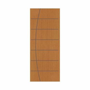Imagem de Porta De Madeira 210x90cm Espessura 3,5cm Mmc Eucaplac Frisada Tivoli Eucatex Nogal Mel