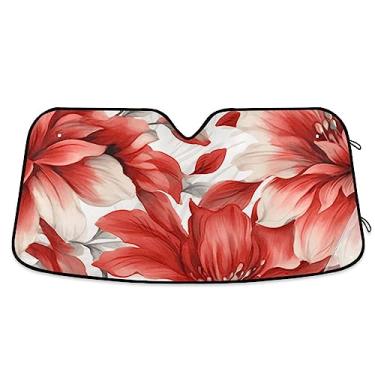 Imagem de Para-brisa de carro com flores em aquarela, proteção UV, persiana dobrável para janela de carro, para-sol para para-brisas SUV