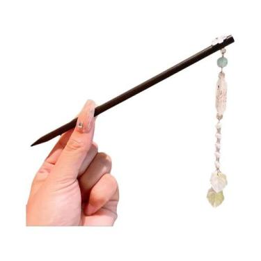 Imagem de Grampo De Cabelo De Madeira Com Franjas Florais Estilo Chinês Retrô Ac