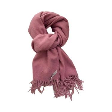 Imagem de Cachecol Longo De Lã Quente Para Mulheres, Xale De Cashmere, Pashmina 