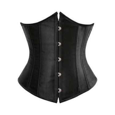 Imagem de Corset De Cetim Feminino Modelador De Corpo Slimming Bustier Com Amarr
