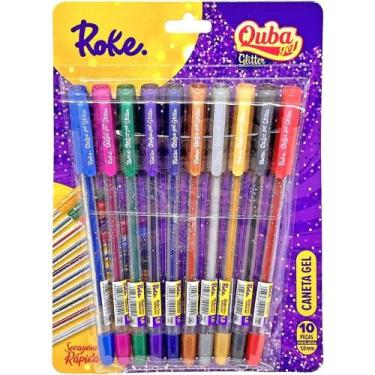 Imagem de Caneta GEL Roke Quba Glitter 1.0MM (blister com 10 Unidades - Cores So