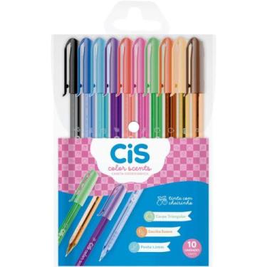 Imagem de Caneta Esferográfica CIS Color SCENTS 1.2MM 10CORES Estojo - Sertic