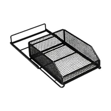 Imagem de WeiLaiKeQi Organizador de armário deslizante, porta-temperos, prateleira para utensílios de cozinha e temperos, ideal para sala de estar, Preto, Extended M