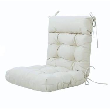 Imagem de BAHULA Almofada para cadeira de pátio ao ar livre, almofada de cadeira de encosto alto com 4 laços de cordas, almofadas de assento de jardim confortáveis para cadeiras de balanço internas e externas