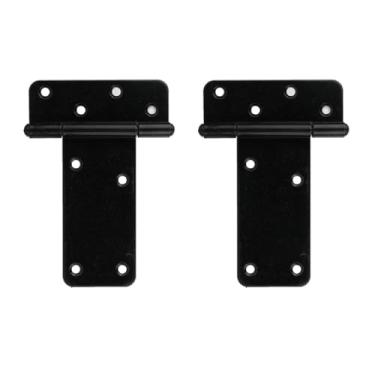 Imagem de Pubotlu Dobradiças de porta em T, dobradiça em T resistente, dobradiças T-Gate, dobradiças de alça de portão, ferragens forjadas pretas para cercas de madeira, porta de celeiro, portas de galpão (15