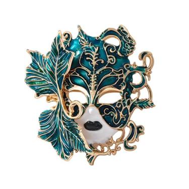 Imagem de coadipress Broche de máscara vintage para mulheres e homens broches de corsage esmaltados coloridos para carnaval carnaval vestido de casamento acessórios, Middle, Liga de aço, Sem Pedra Preciosa