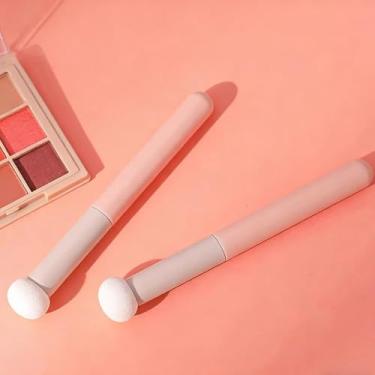 Imagem de 2 pincéis de maquiagem em forma de cogumelo, corretivo facial, esponja de cabeça redonda para cobrir cochas, pincéis de maquiagem