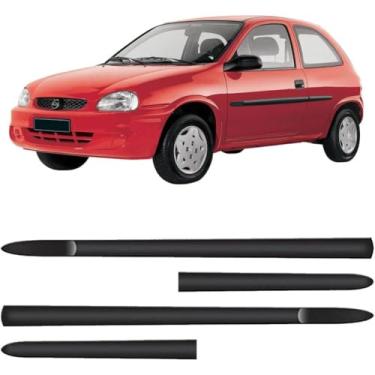 Imagem de Jogo De Friso Lateral Corsa 98 Diante 2 Portas Preto Rígido