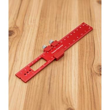 Imagem de 1 régua deslizante ajustável de metal precisa com marcação métrica e polegadas