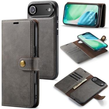 Imagem de Asuwish Capa de telefone para iPhone Air 6,5 polegadas carteira magnética destacável com protetor de tela de vidro temperado flip porta-cartão slot bolsa celular i Phone17 i17 17Air mulheres homens