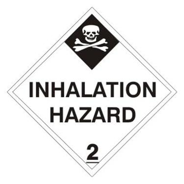 Imagem de Placa DOT INALATION HAZARD CLASS 2 Placa de metal para envio de latão 30 x 30 cm Aviso para uso industrial e comercial (Z704)