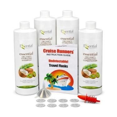 Imagem de Xampu e condicionador falso da CRUISE RUNNERS® Frascos ocultos de álcool para bebidas alcoólicas | Desfrute de rum Runners 4 garrafas