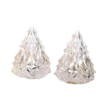 Imagem de Vela LED Sem Chama Branca Quente De 8,5CM Em Forma De Árvore De Natal 