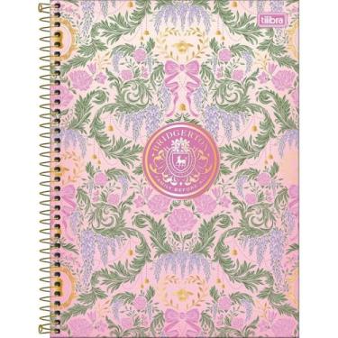 Imagem de Caderno Honey Bridgerton Universitário Espiral TILIBRA - 10M 160 Folhas (Rosa Floral)