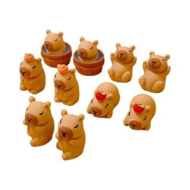 Imagem de Mini Figuras De Resina De Capivara Fosca 10pcs Ornamentos De Mesa DIY 