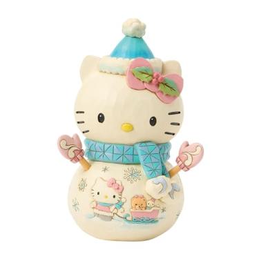 Imagem de Enesco Sanrio por Jim Shore Hello Kitty vestido como um boneco de neve com cena, 16,5 cm, multicolorido