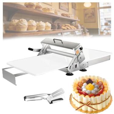 Imagem de MáQuina De Fazer Massa, MáQuina Manual Para Laminar E Dobrar Massa, Ajuste De Espessura, Com EspáTula De AçO InoxidáVel Para Padaria, Pizzas E Croissants