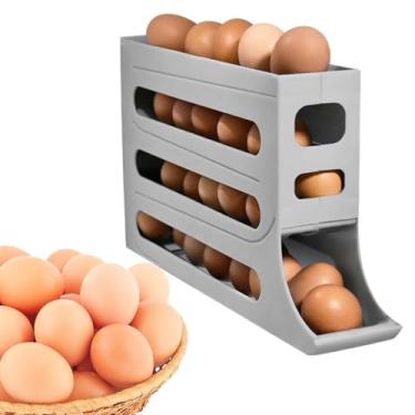Imagem de Porta-Ovos Dispensador de Ovos com 4 Andares Rolante Contêiner Armazenamento Alimentos Organizador na Geladeira Econômico Espaço - para Balcão Cozinha