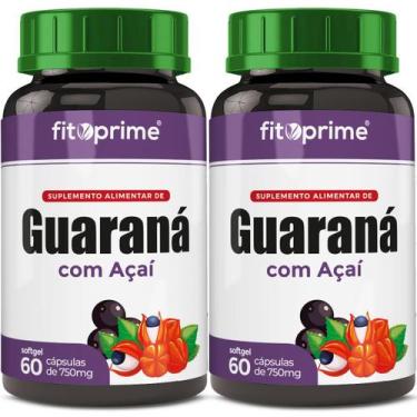 Imagem de Kit 2x Guaraná Com Açaí FitoPrime 60 Cápsulas