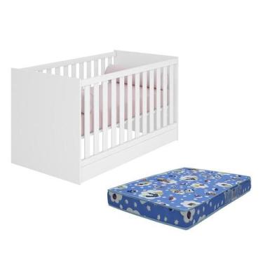 Imagem de Berço Mini Cama Doce Sonho Branco com Colchão Baby Physical - Qmovi, B