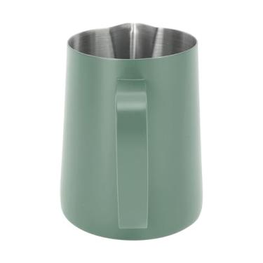 Imagem de GLOGLOW Pote de Café/Copo de café 304 Jarro de Espuma de Leite de Aço Inoxidável Com Escala Interna, Capacidade de 600ml para o Copo de Espuma de da Arte do Latte, Nan (Floresta Verde)