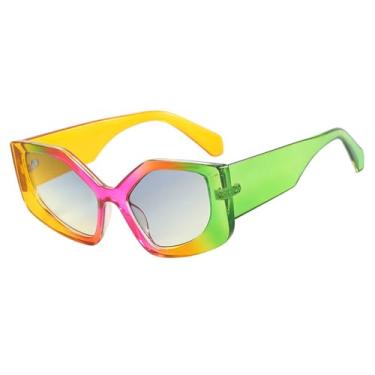 Imagem de Óculos de Sol Femininos Candy Colors com Pernas Largas, Estilo Olho de Gato, Proteção UV400, Ideais para Esportes ao Ar Livre, Corrida e Ciclismo, nas Cores Cinza e Amarelo.