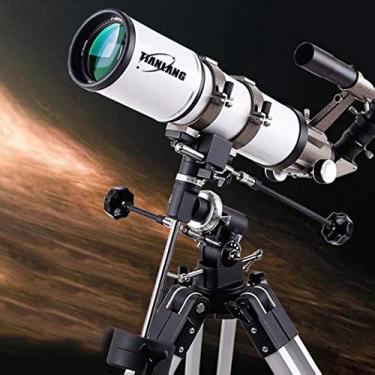 Imagem de pcagfaajmh Telescópio de distância focal 600 mm Telescópio refrator telescópio multicamadas verde espelho localizador de filme 6 × 30 espelho Zenith 90 graus com montagem equatorial e tripé