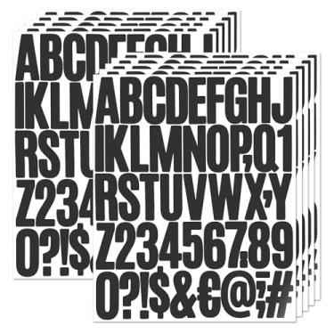 Imagem de 10 folhas, 500 peças, adesivos de letras de vinil preto, 5 cm, autoadesivos, à prova d'água, números do alfabeto, símbolos, adesivos para caixa de correio, janela, porta, carros, número de endereço
