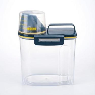 Imagem de Pote Hermetico Multiuso Premium 1.5L Com Copo Medidor Tampa Vedada Para Grãos Farinha Arroz Sabão Ração (Sortido)