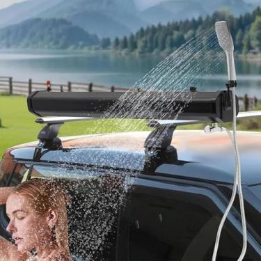 Imagem de Tanque de chuveiro de acampamento 18L | Chuveiro pressurizado para veículos e caminhões off-road | Abastecimento de água ao ar livre com chuveiro para atividades de aventura