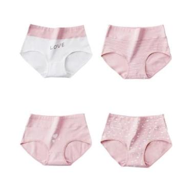 Imagem de Calcinhas De Algodão plus Size De Cintura Alta, 4 Peças, Sem Costura E