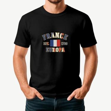 Imagem de Camiseta Masculina FRANÇA Exclusiva Algodão Premium-Masculino
