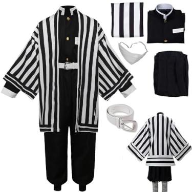Imagem de Lmetsky Men Costume Uniform Cosplay Outfit Kimono Suits Set Halloween Female Men (White, X-Small)